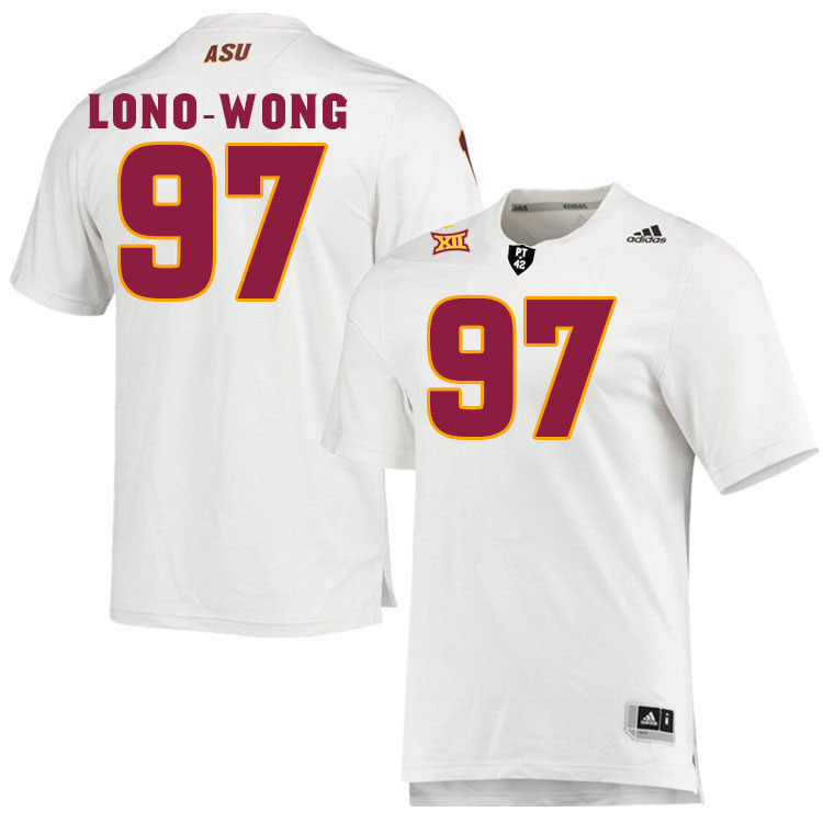 Men #97 Blazen Lono-Wong Arizona State Sun Devils College Football Jerseys Stitched-White